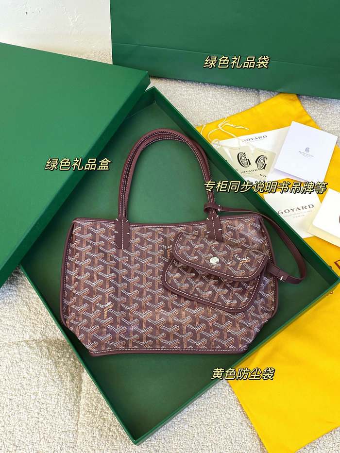 Goyard Goyardine Mini Tote Bag Burgundy G6003