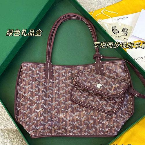 Goyard Goyardine Mini Tote Bag Burgundy G6003