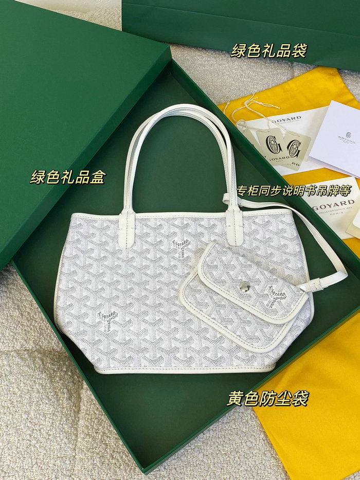 Goyard Goyardine Mini Tote Bag White G6003