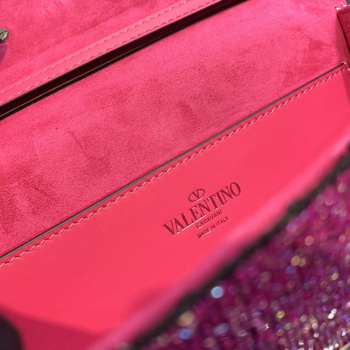 Valentino Loco Embroidered Small Shoulder Bag Pink V5032