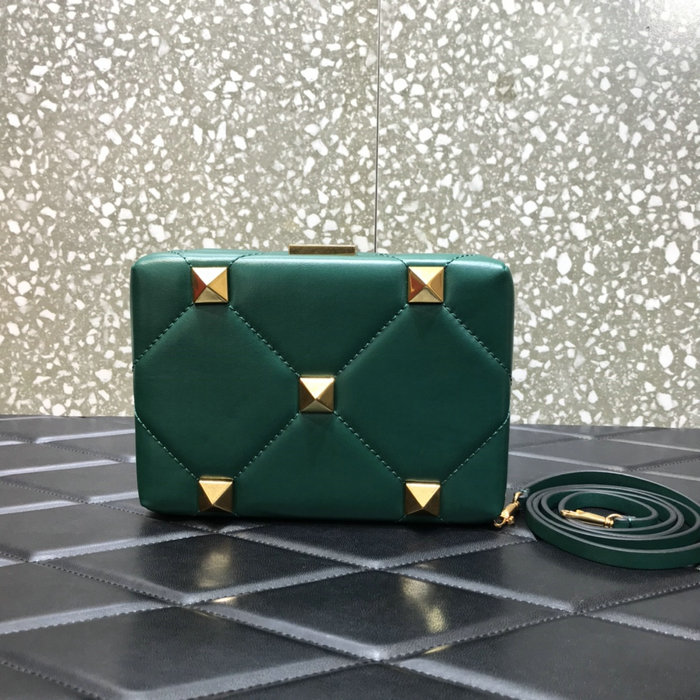 Valentino Roman Stud Leather Mini Bag Green V0659