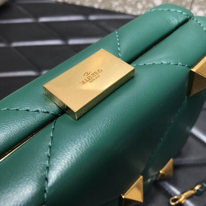 Valentino Roman Stud Leather Mini Bag Green V0659