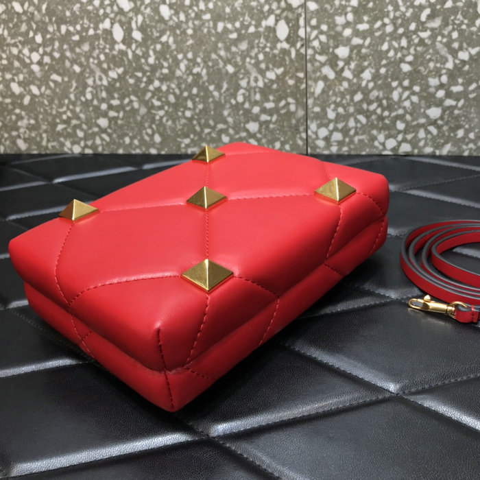 Valentino Roman Stud Leather Mini Bag Red V0659