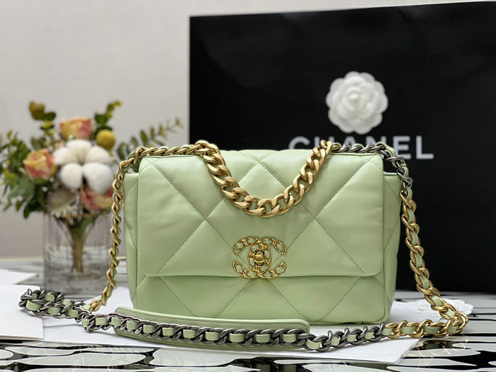 Chanel 19 Lambskin Flap Bag Green AS1160