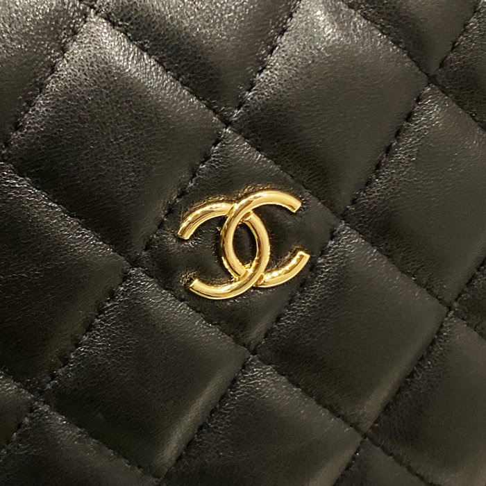 Chanel Lambskin Pouch Black AP3095