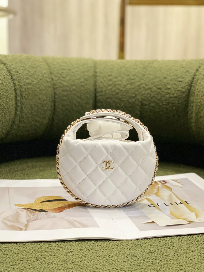 Chanel Lambskin Pouch White AP3095