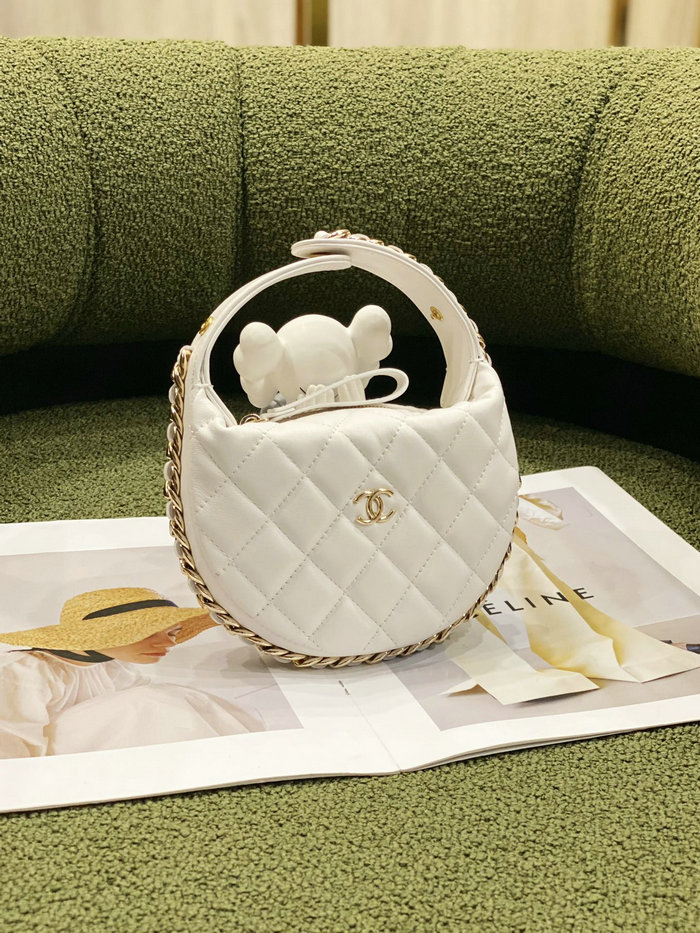 Chanel Lambskin Pouch White AP3095