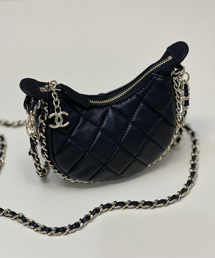 Chanel Lambskin Shoulder Bag Black AS3232