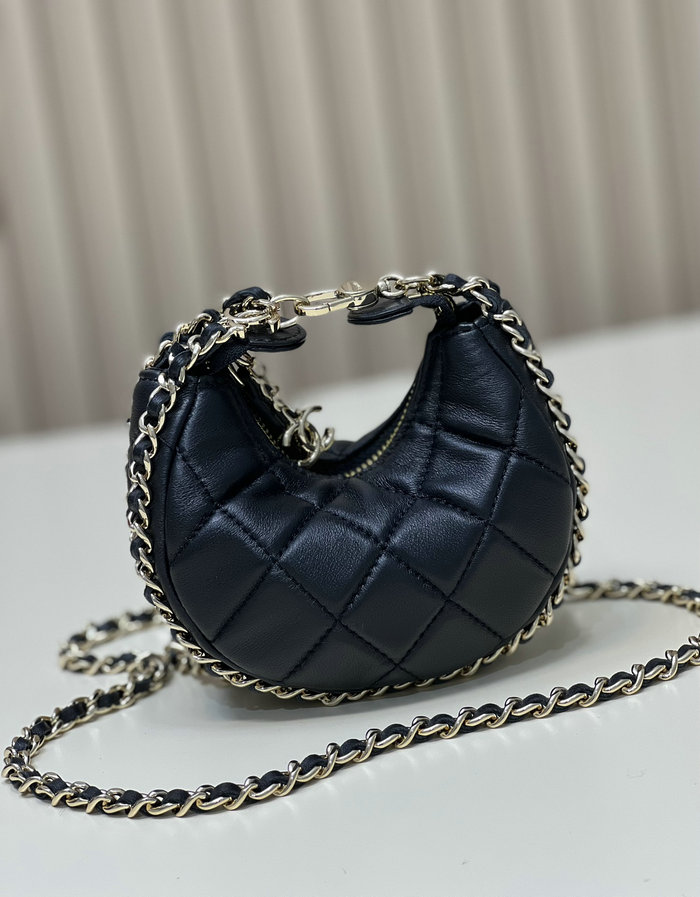 Chanel Lambskin Shoulder Bag Black AS3232