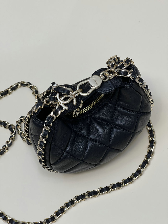 Chanel Lambskin Shoulder Bag Black AS3232