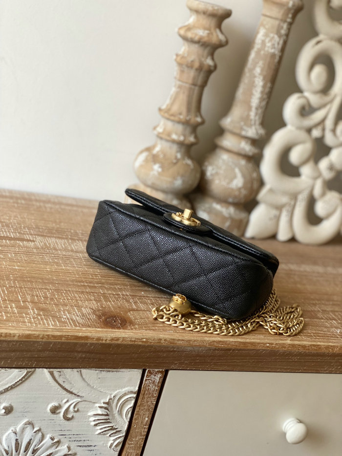 Chanel Leather Mini Flap Bag Black AS3828