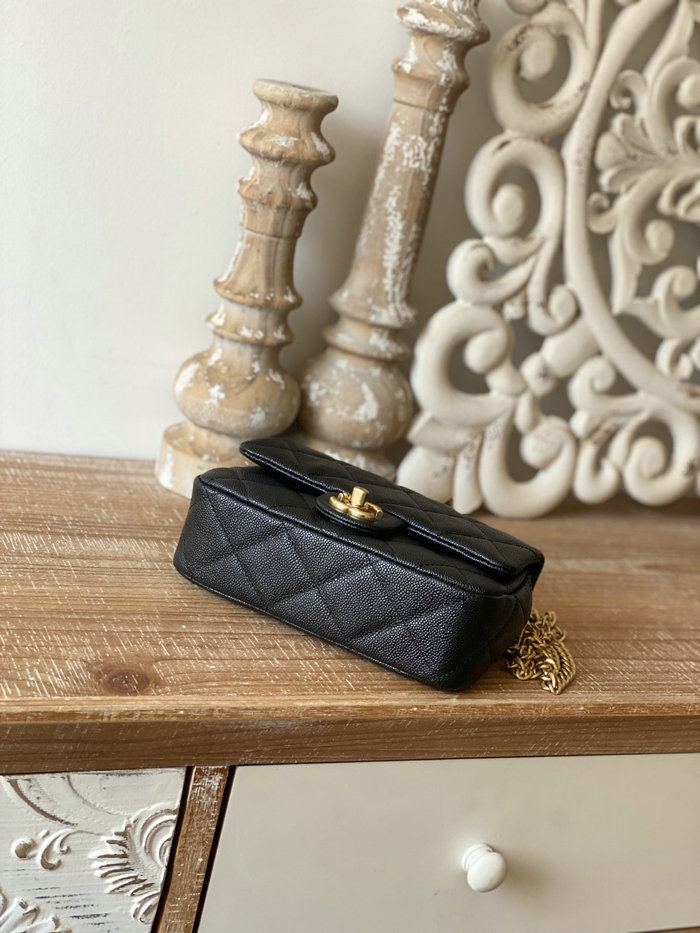 Chanel Leather Small Flap Bag Black AS3829