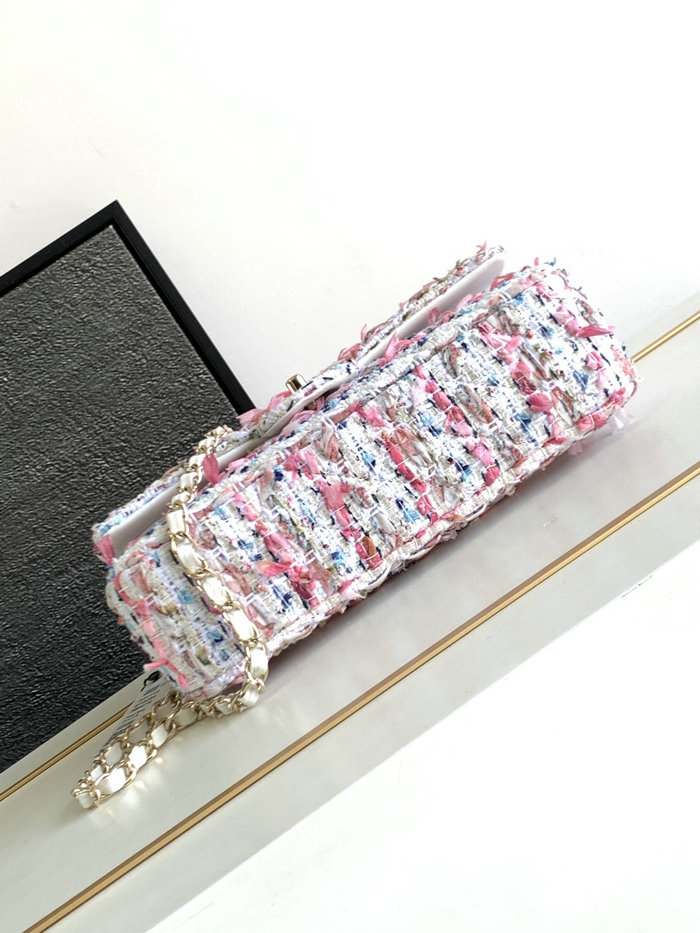 Chanel Tweed Medium Flap Bag Pink CF1112