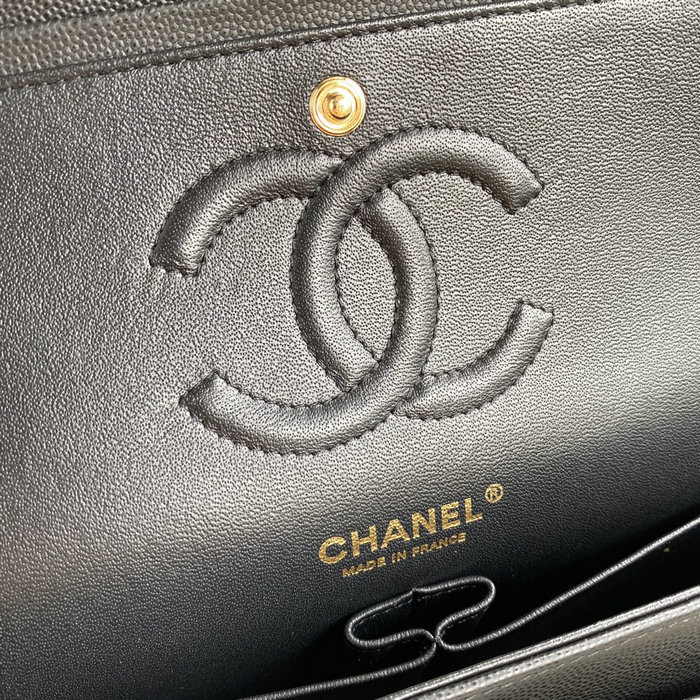 Classic Chanel Medium Flap Bag Black with Gold CF1112