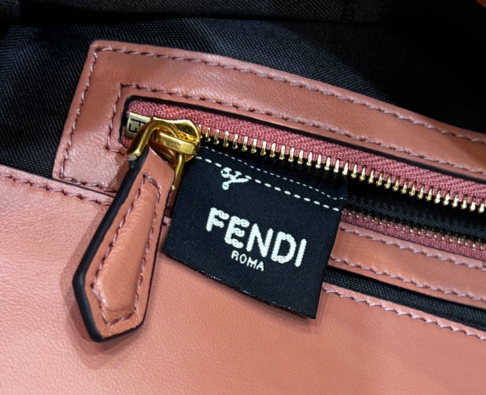 Fendi Baguette Medium Leather Bag Nude F0135