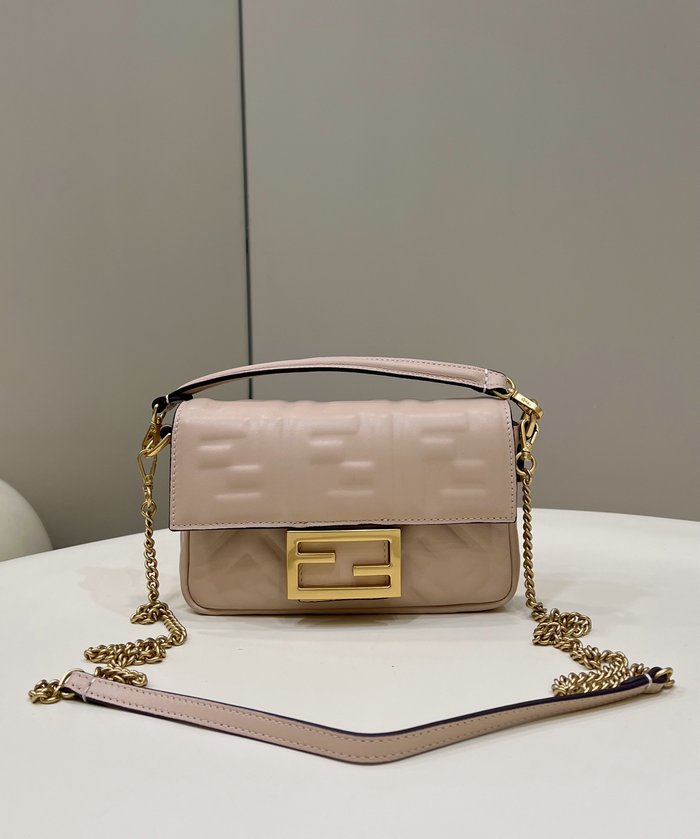 Fendi Baguette Mini leather bag Beige F0191S