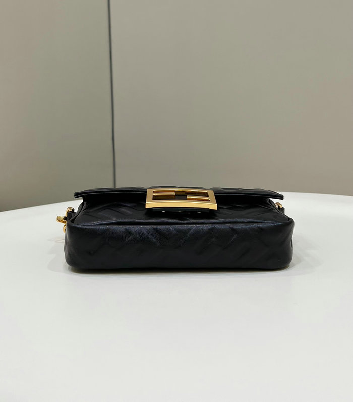 Fendi Baguette Mini leather bag Black F0191S