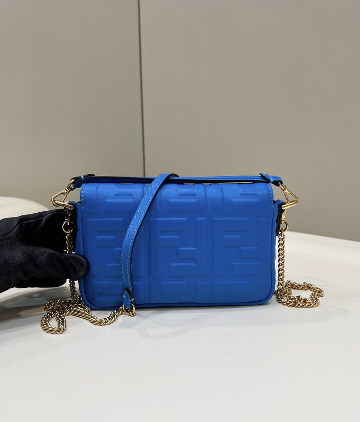 Fendi Baguette Mini leather bag Blue F0191S