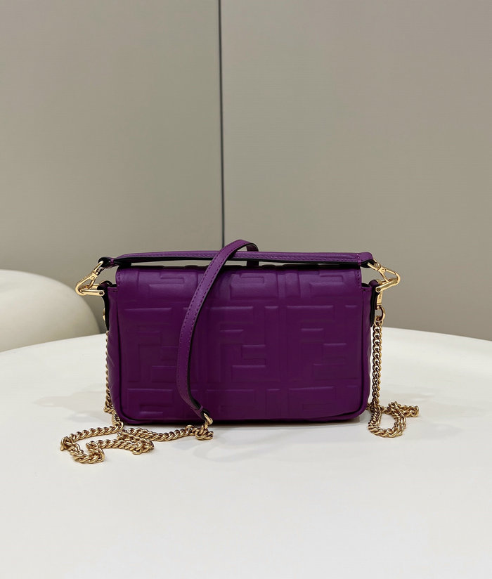 Fendi Baguette Mini leather bag Purple F0191S