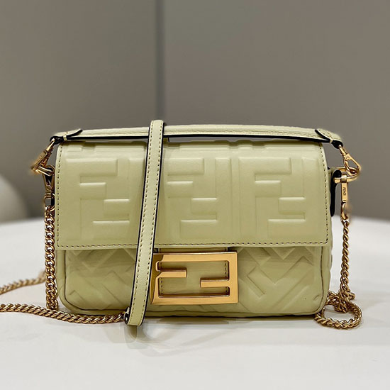 Fendi Baguette Mini leather bag Yellow F0191S