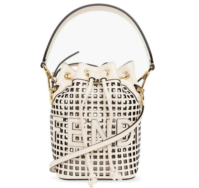 Fendi Mon Tresor Mini Bucket Bag White F8576