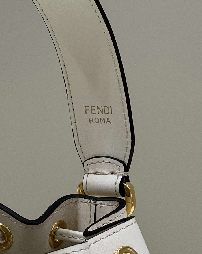 Fendi Mon Tresor Mini Bucket Bag White F8576