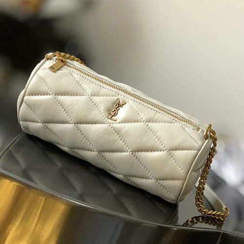 Saint Laurent Lambskin Sade Mini Tube Bag White 699703