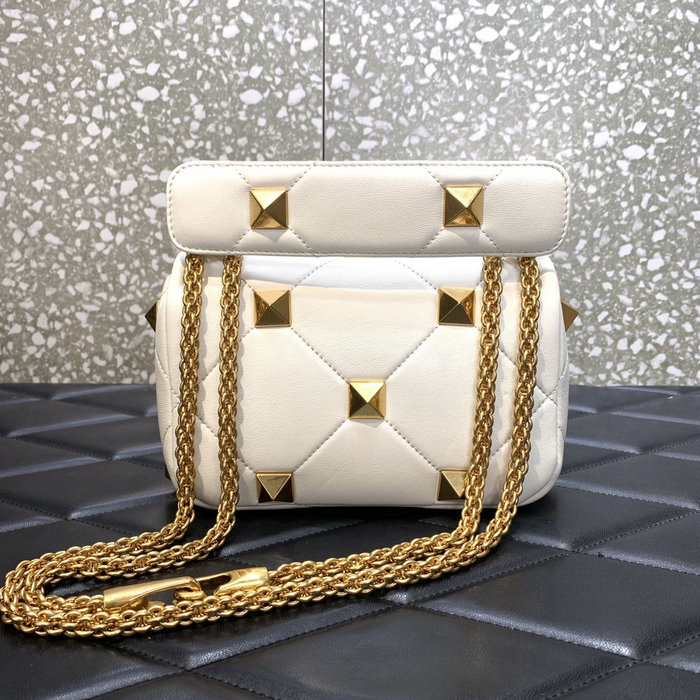 Valentino Small Roman Stud The Shoulder Bag White WB0l04