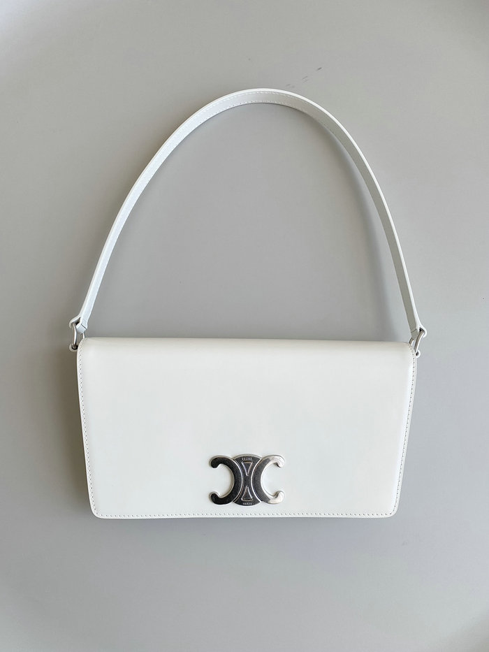 Celine Trapeze Triomphe Bag White C35038