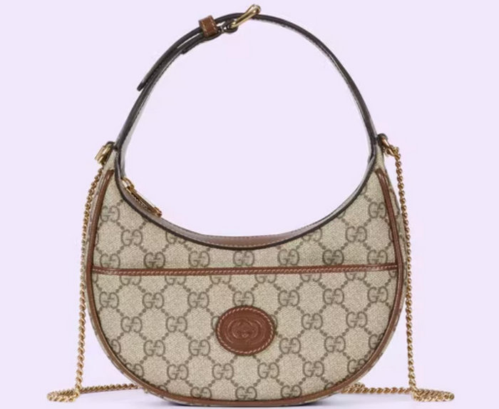 Gucci GG half-moon-shaped mini bag Brown 726843