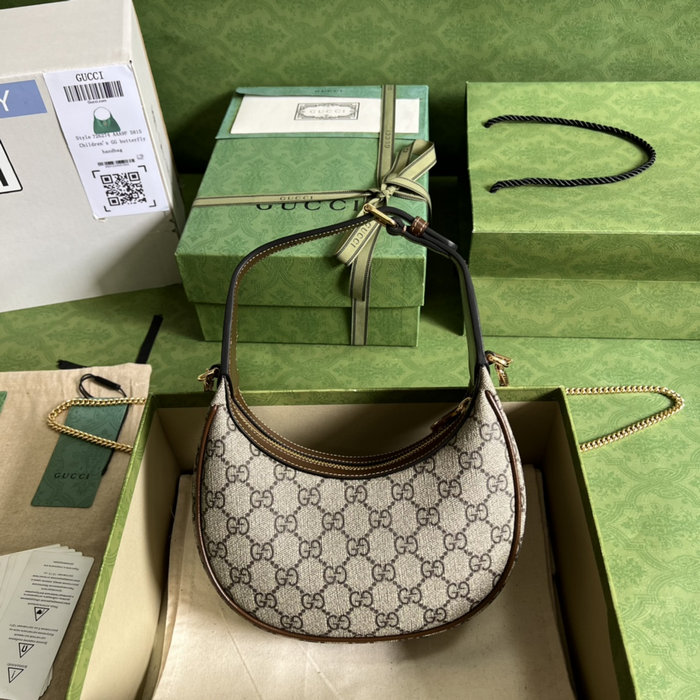 Gucci GG half-moon-shaped mini bag Brown 726843