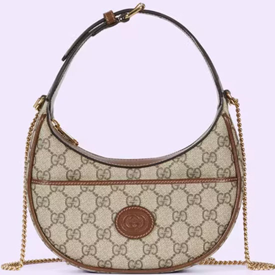 Gucci GG half-moon-shaped mini bag Brown 726843