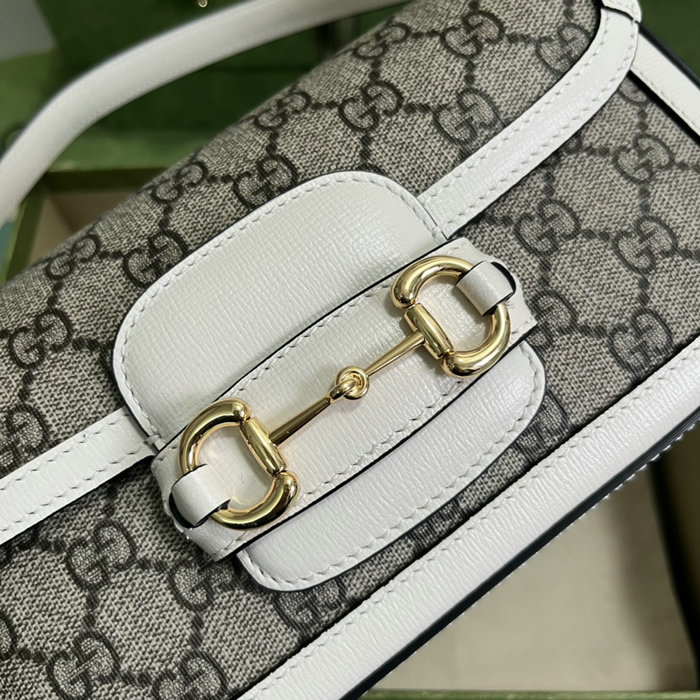 Gucci Horsebit 1955 GG Supreme shoulder bag White 735178