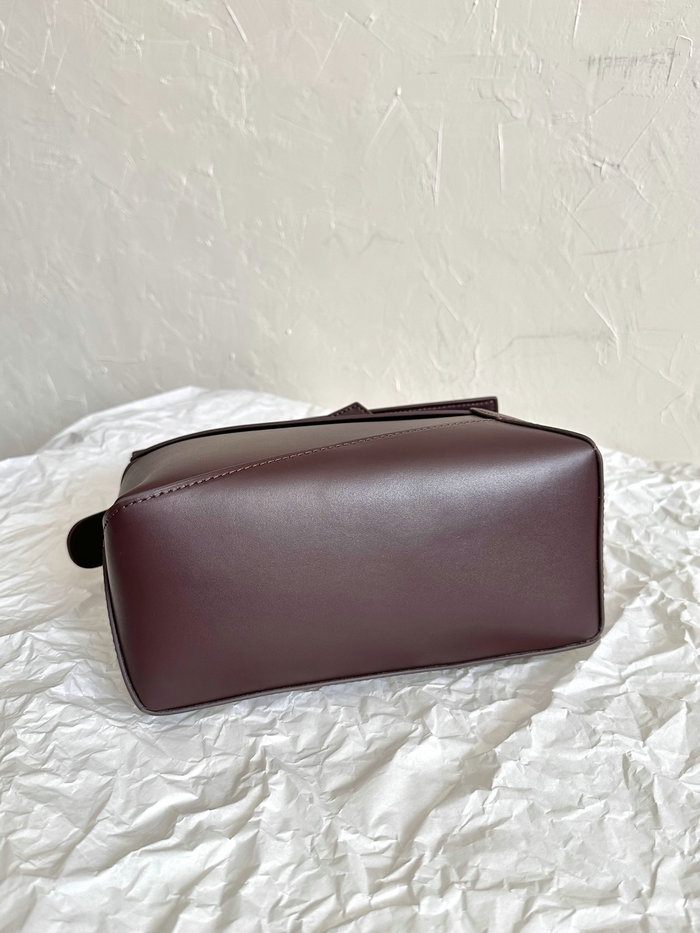 Loewe Small Puzzle Edge Leather Bag Burgundy L02231