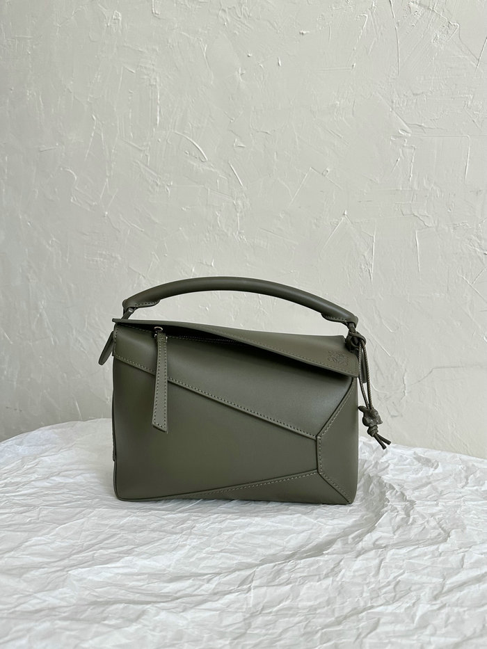 Loewe Small Puzzle Edge Leather Bag Green L02231