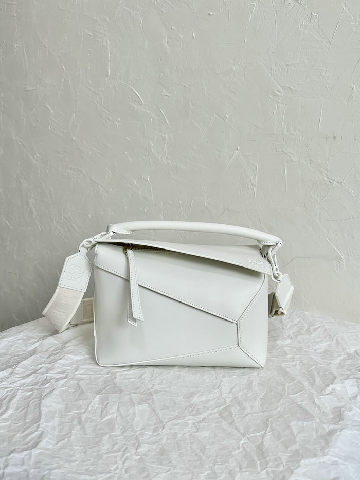 Loewe Small Puzzle Edge Leather Bag White L02231