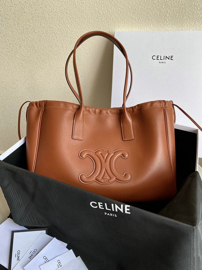 Celine Cabas Drawstring Cuir Triomphe Tan CL35307