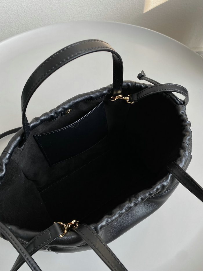 Celine Small Cabas Drawstring Cuir Triomphe Black C35307