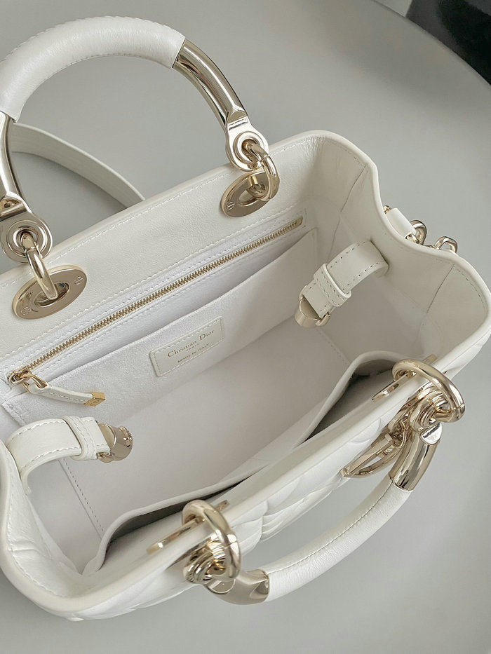 Dior Lady Handbag White D7501