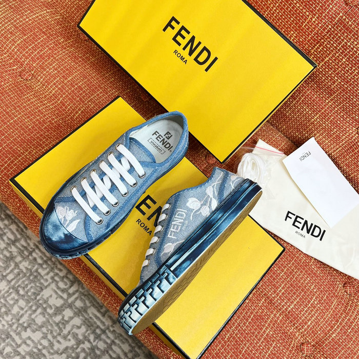 FENDI Logo Rose Denim Sneakers FS03151