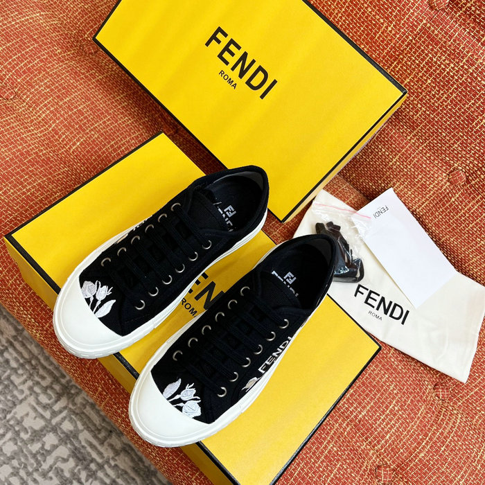 FENDI Logo Rose Denim Sneakers FS03152