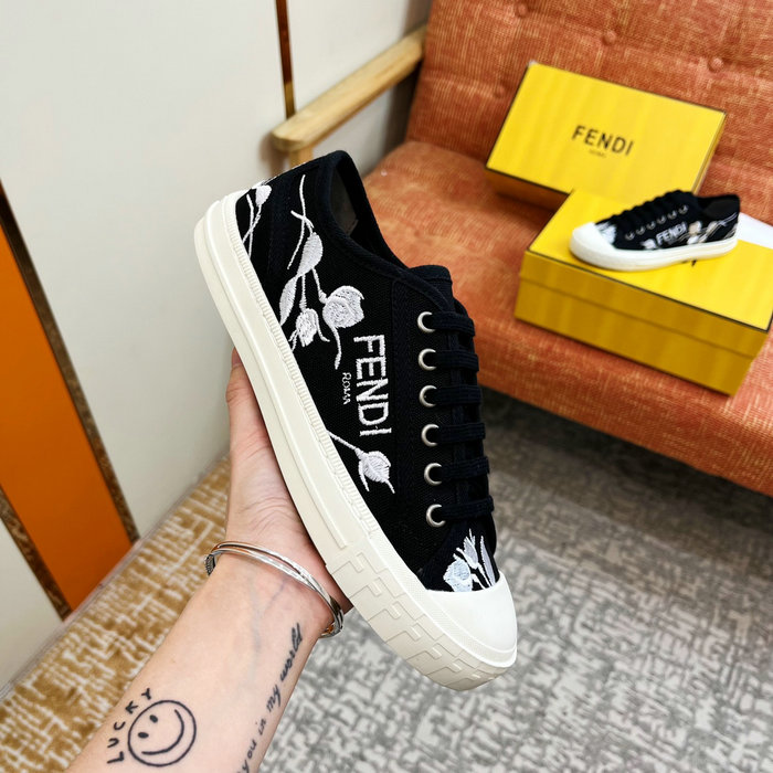 FENDI Logo Rose Denim Sneakers FS03152