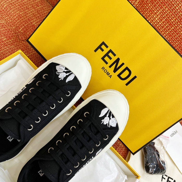 FENDI Logo Rose Denim Sneakers FS03152