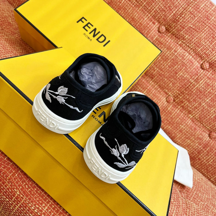 FENDI Logo Rose Denim Sneakers FS03152