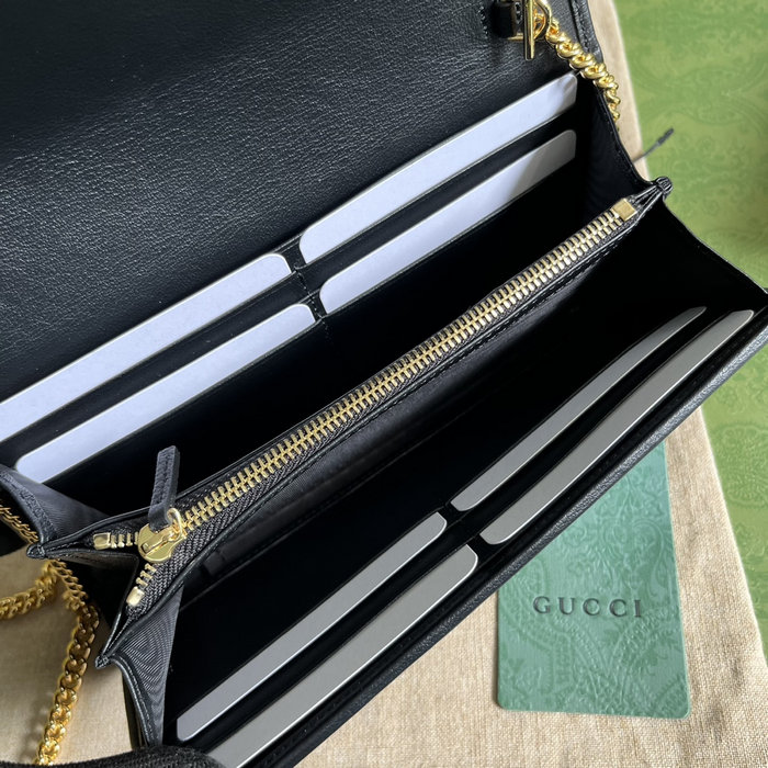 Gucci Blondie continental chain wallet Black 725215