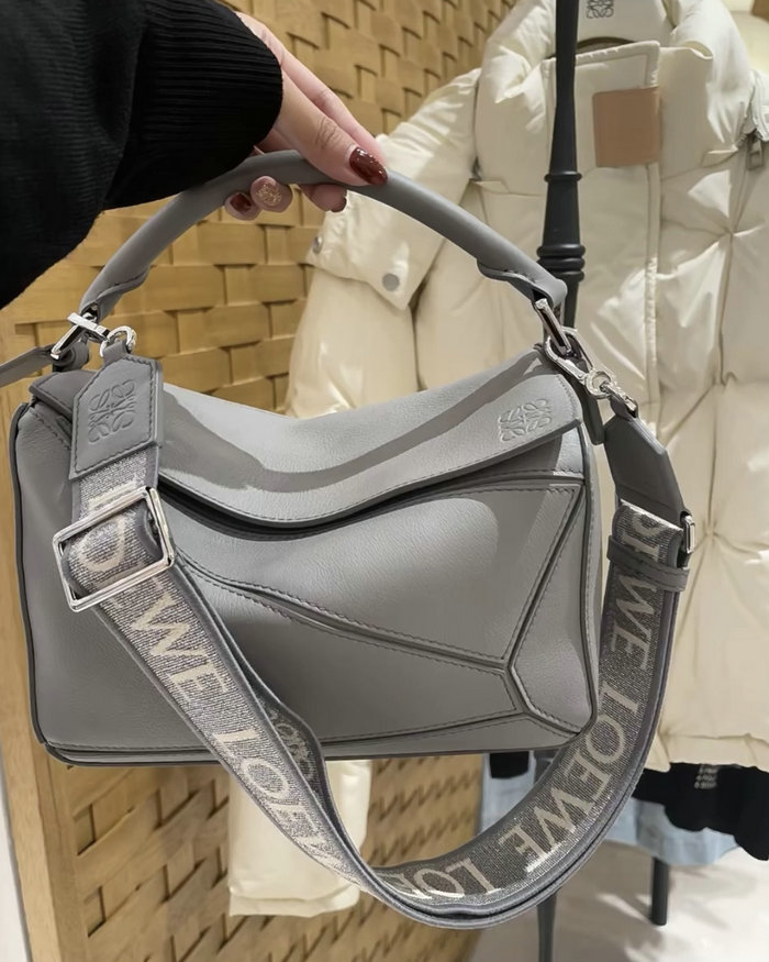 Loewe Small Puzzle Edge Leather Bag Grey L02231