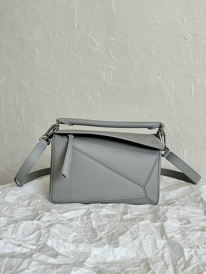 Loewe Small Puzzle Edge Leather Bag Grey L02231