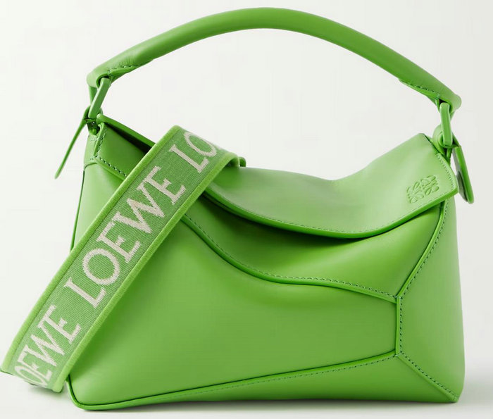 Loewe Small Puzzle Edge Leather Bag Lime green L02231