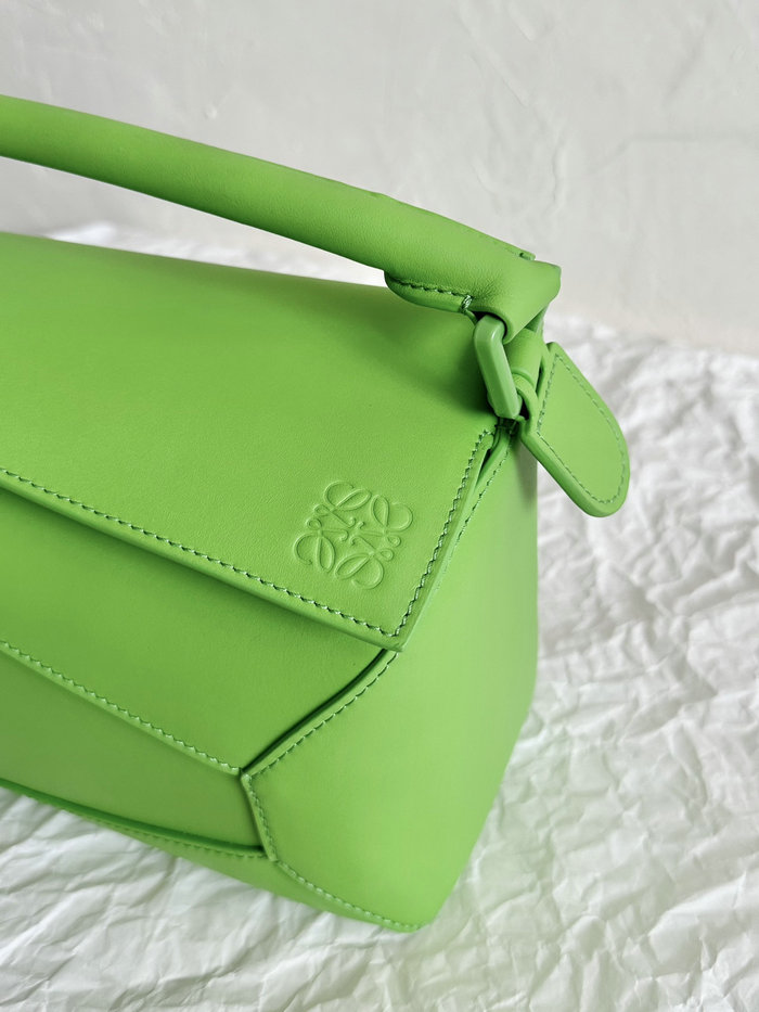 Loewe Small Puzzle Edge Leather Bag Lime green L02231