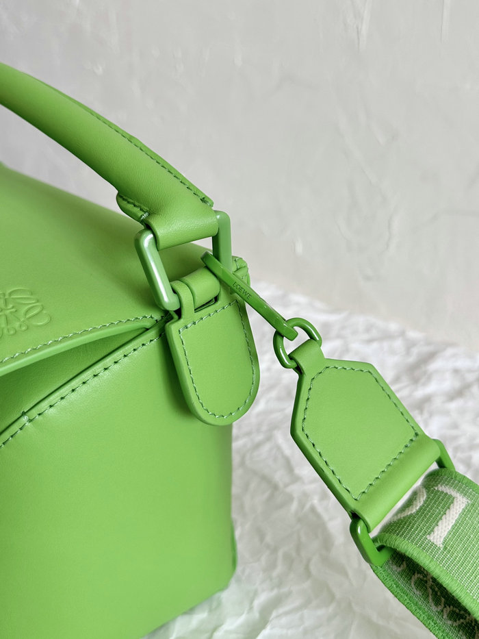 Loewe Small Puzzle Edge Leather Bag Lime green L02231